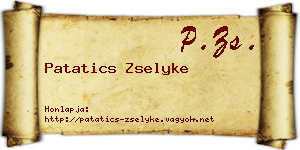 Patatics Zselyke névjegykártya